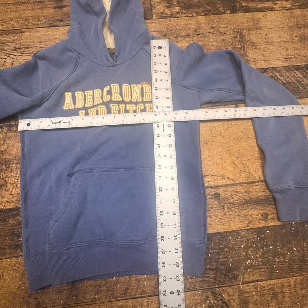 Abercrombie Fitch Blue Graphic Hoodie‎ Sweatshirt Size Medium Cotton - Picture 2 of 6